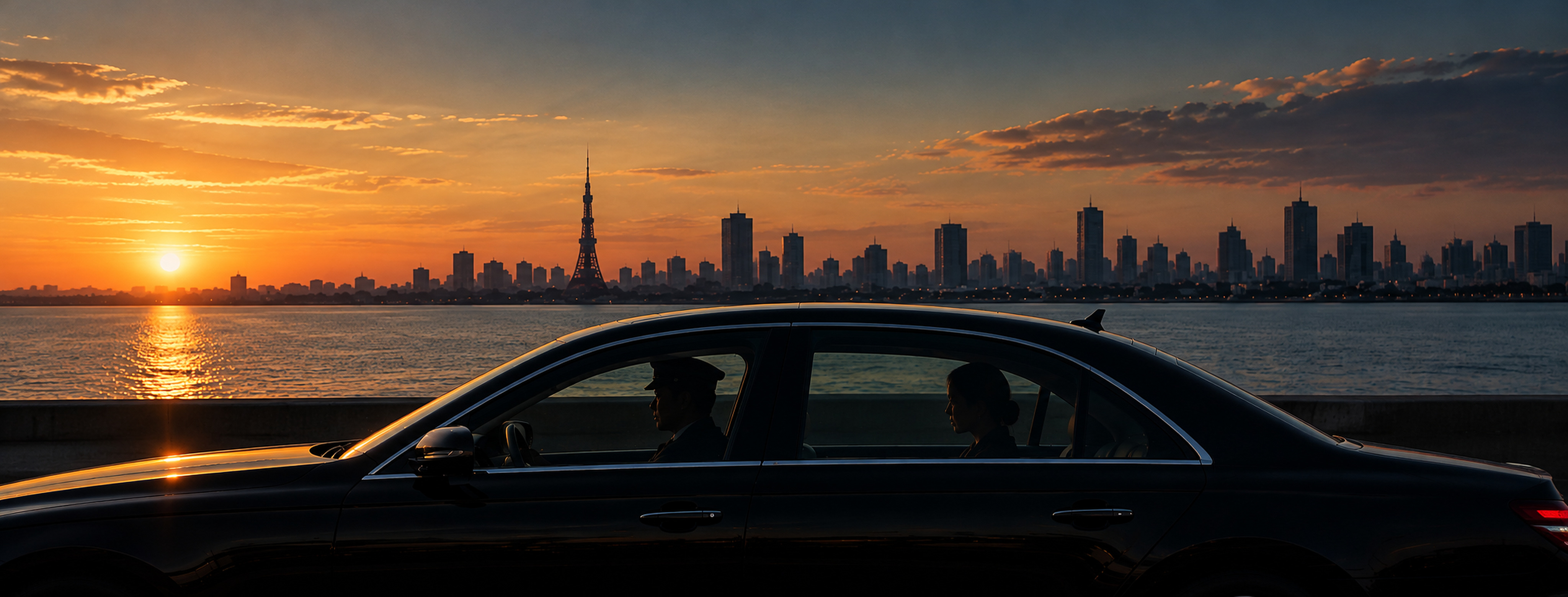 Concept artwork for Tokyo: the city skyline at sunset